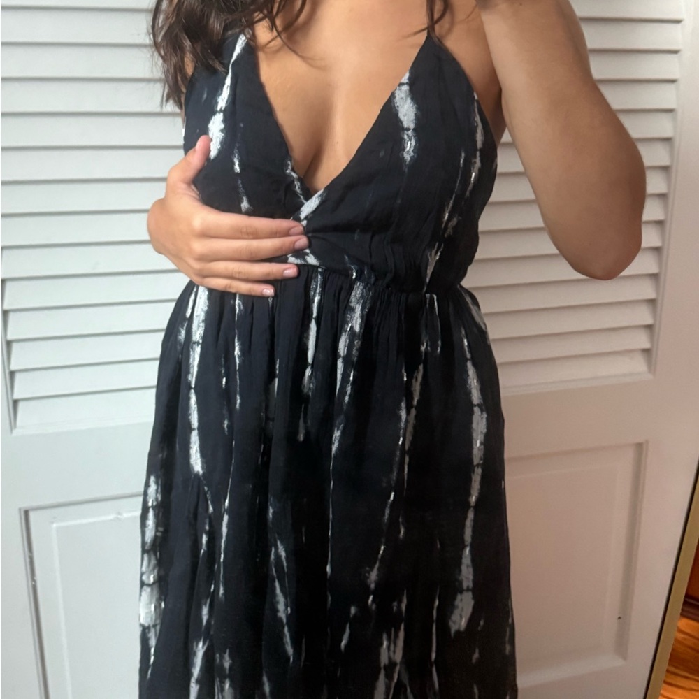 Zara Black and White Strapless Dress